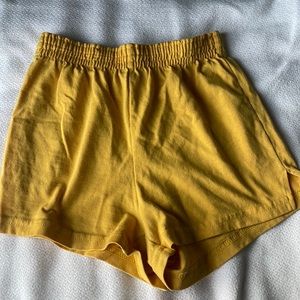 yellow comfy shorts